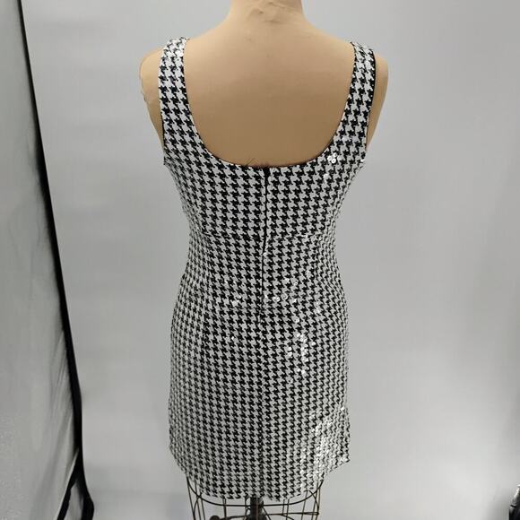 Bailey Embellished Houndstooth Knit Mini Dress sequin texture checkered mini - Picture 10 of 16